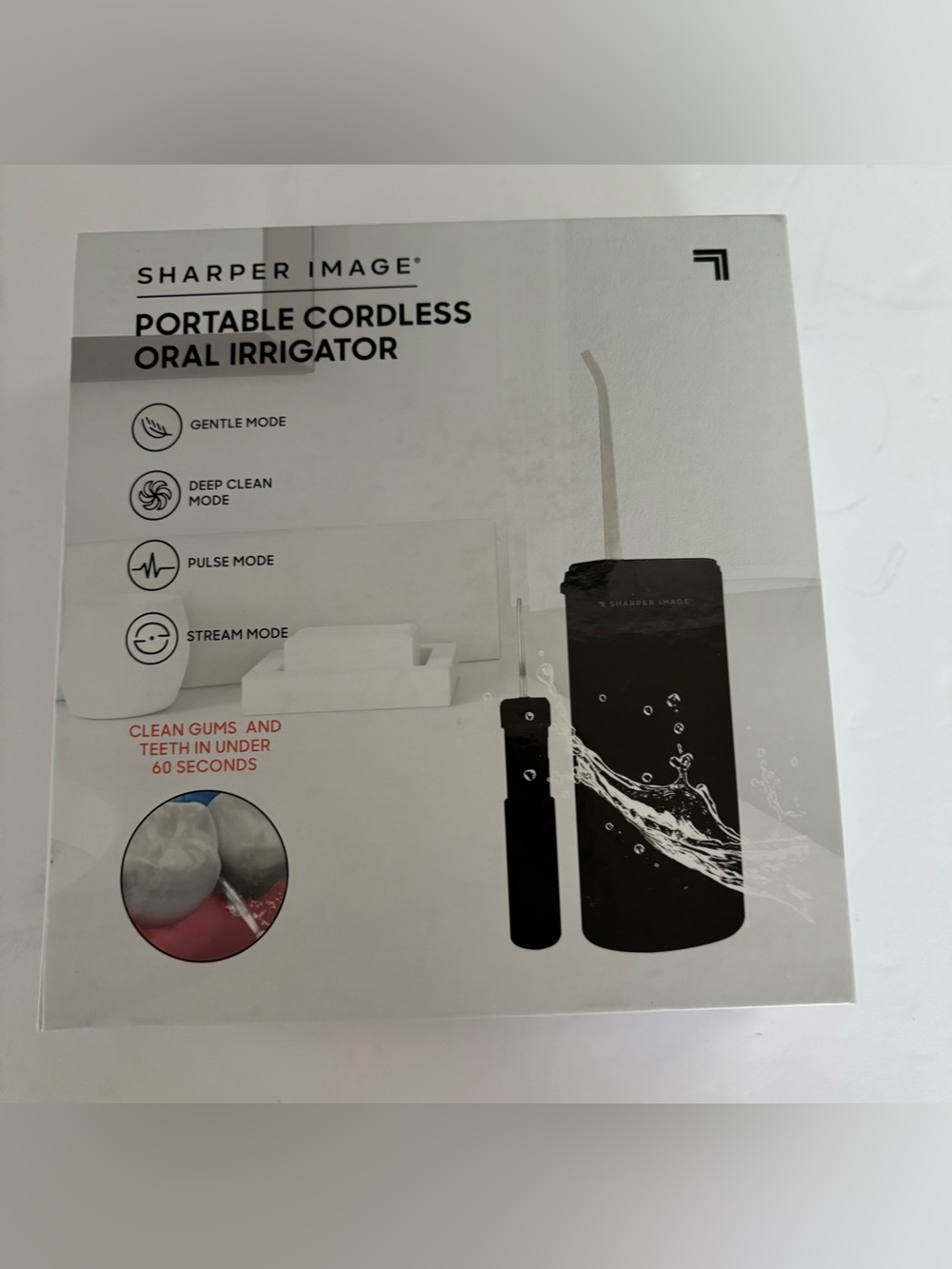 Sharper Image Portable Cordless Oral Irrigator - Black